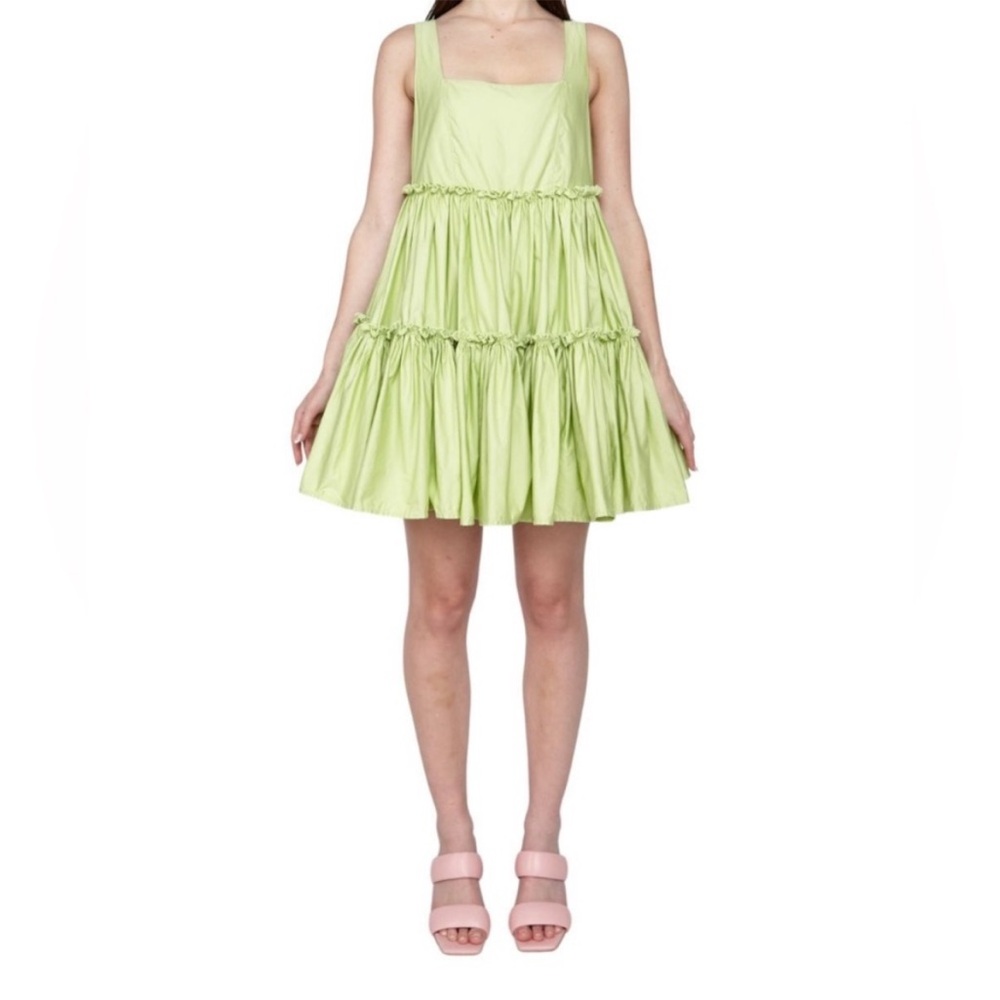 Anthropologie Free People Aureta Studio Dahlia Ruffle Tier Mini Dress Size M